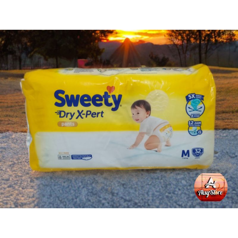 SWEETY BRONZE PANTS M 32s - Pampers Popok Bayi Ukuran M Isi 32