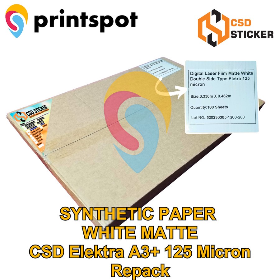 

Kertas Sintetik - Synthetic White Paper seperti LMO/YUPO 125 Micron Repack - 20 Lembar