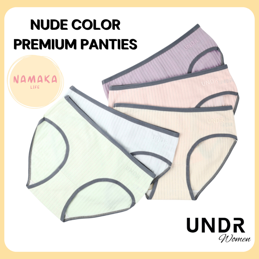 CD WANITA NUDE COLOR WARNA LUCU PASTEL KATUN ANTI GATAL REMAJA DEWASA MERK UNDR CELANA DALAM DALEMAN