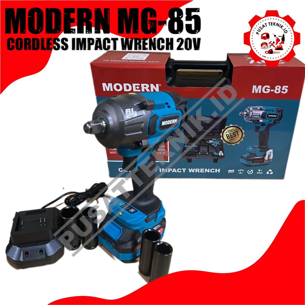 MODERN MG85 IMPACT WRENCH 20V MESIN BUKA BAUT CORDLESS DRILL MODERN MG 85 20V