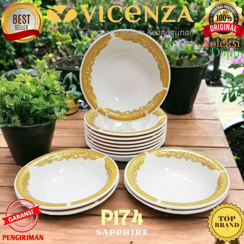 Paket 1 lusin Mangkuk Vicenza, peralatan makan higienis, aman kesehatan & tidak berbau, terbuat dari