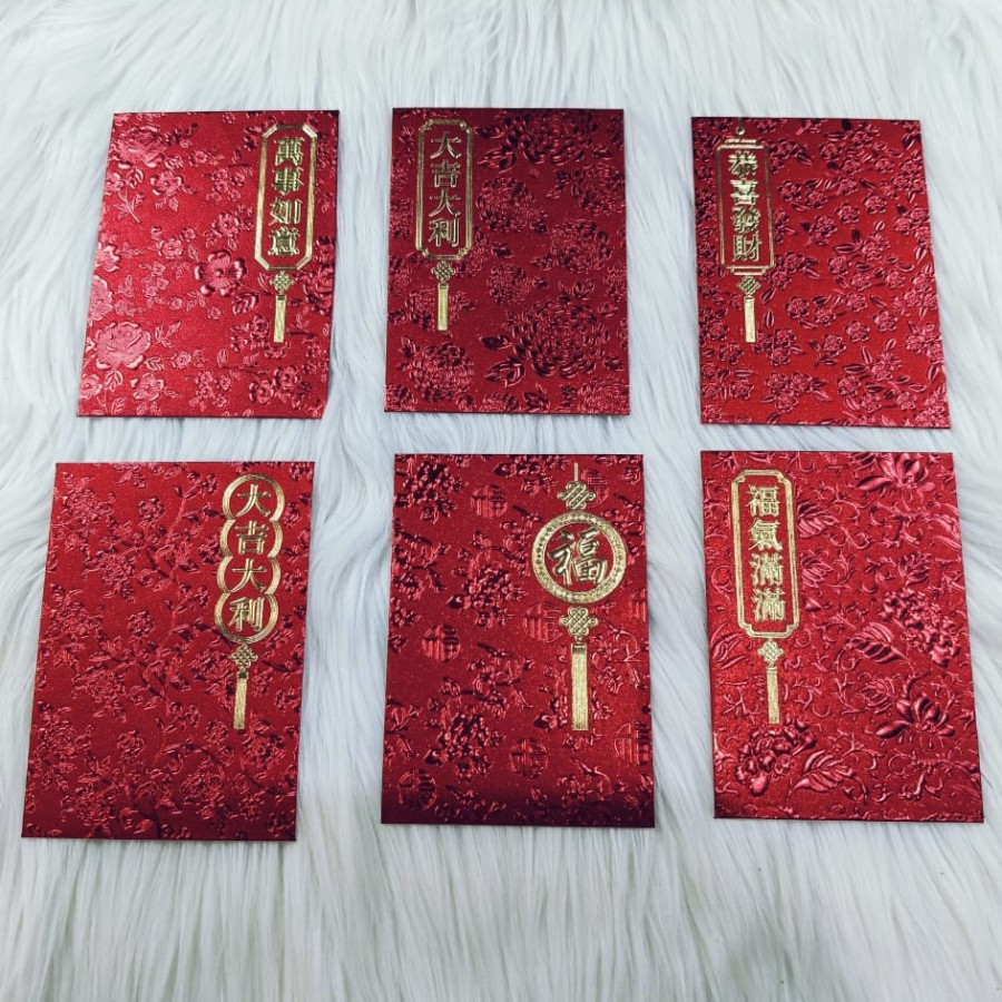 

Angpao Imlek Netral 4101 | Angpau Bahan Kertas Glitter Mewah Ukuran Standar Import Isi 6 mix Motif