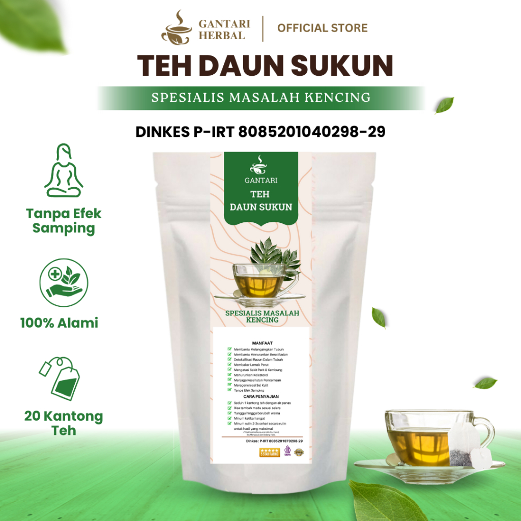 

GANTARI Teh Daun Sukun / Obat Alami Mengatasi Kencing Batu Ginjal Kemih Isi 20 Kantong