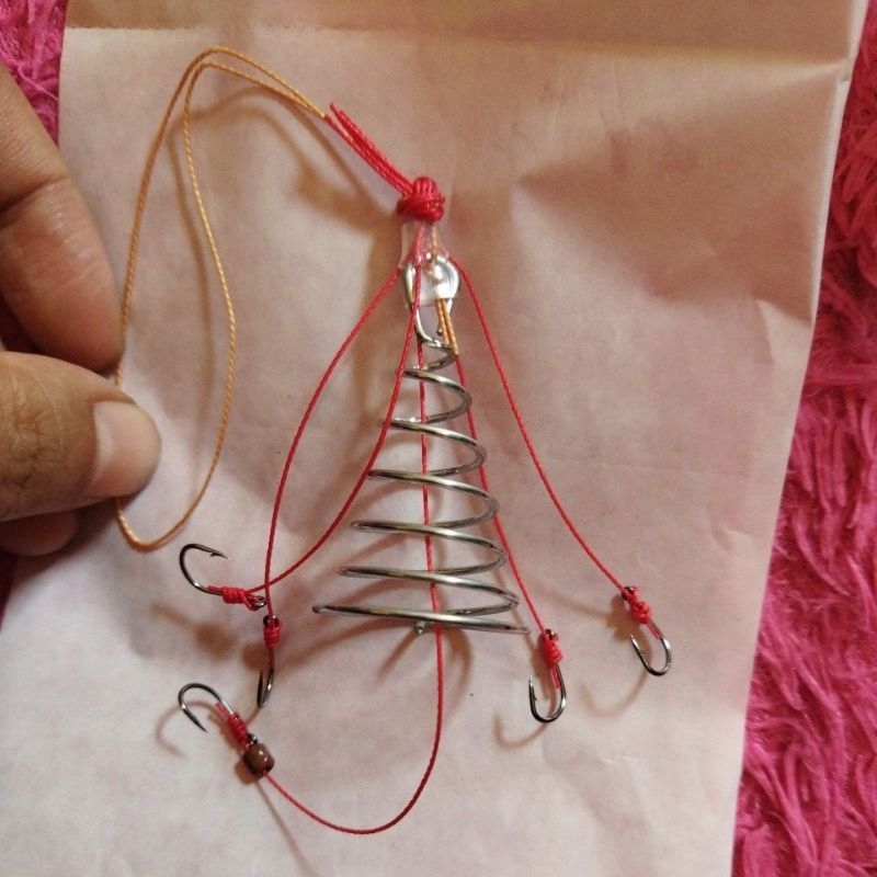 rangkaian kail pancing ranjau ikan nila  tanpa pemberat - rangkaian lumut - rangkaian pancing nila