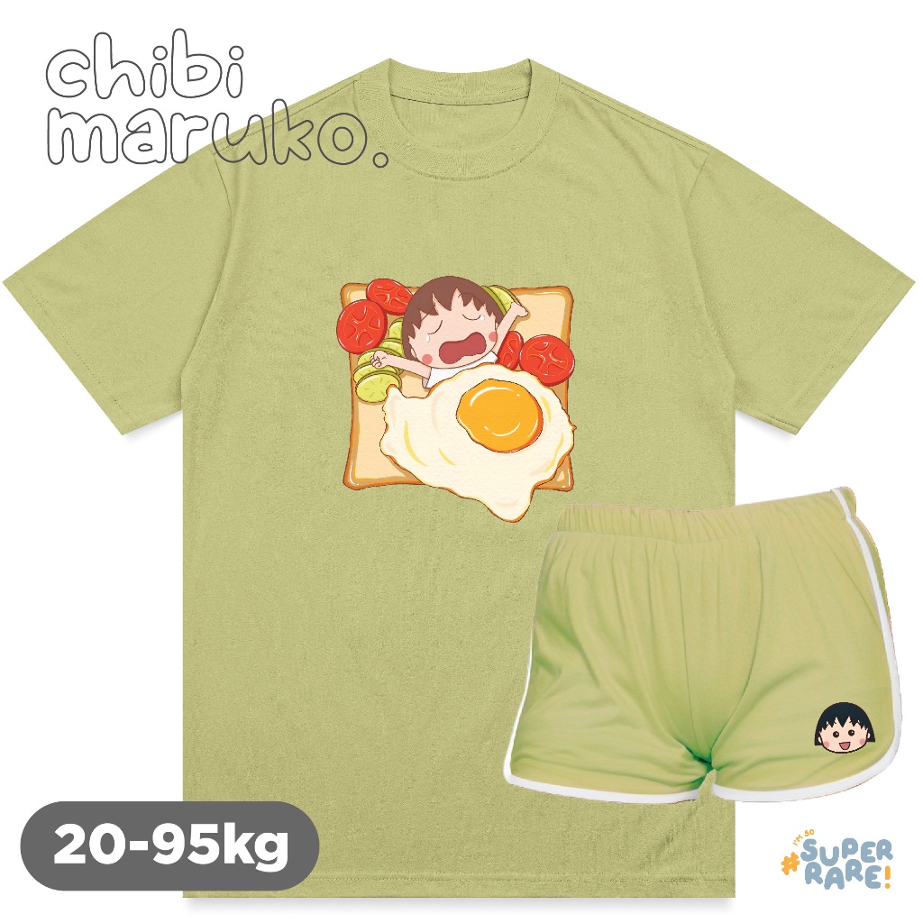 SUPER RARE - Baju Tidur Wanita CHIBI MARUKO CHAN - [PROMO] Setelan Kaos Celana Oversize Korea Motif 