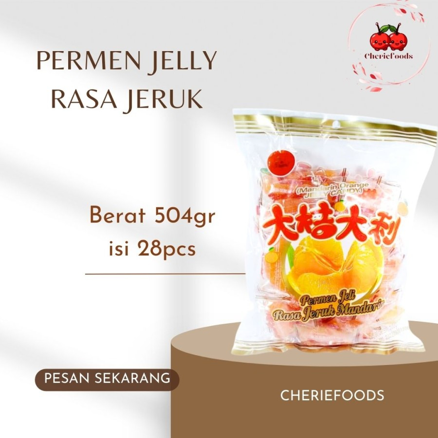 

Permen Jelly Permen Hong Mao Jelly Rasa Jeruk/ Permen Hong Mao Jelly Rasa/ Manisan Buah