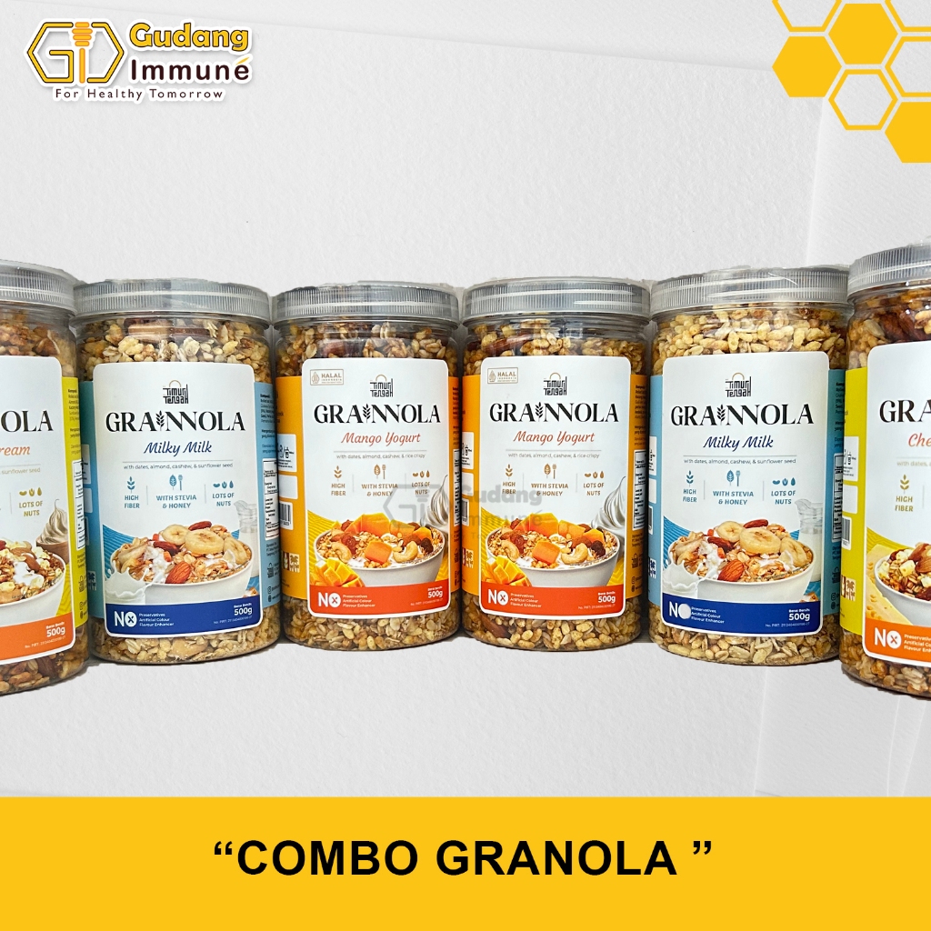 

Granola Timur Tengah | Combo Granola with Almond dan Kacang Mede | Sereal Diet Sehat - Gudang Immune