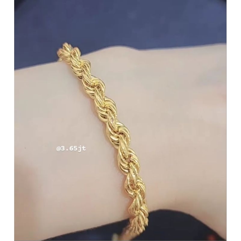 gelang emas  lilit kuning