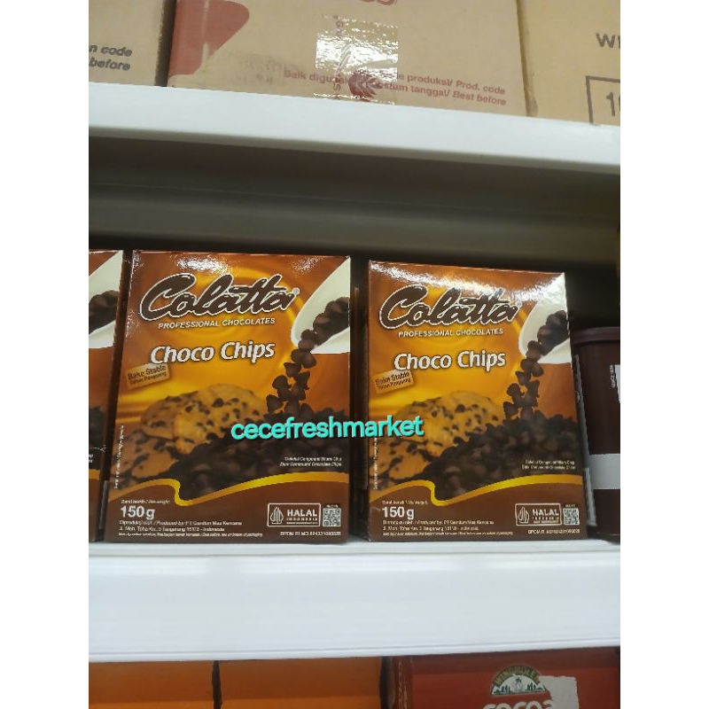 

Jual coklat choco chips colatta pack 150 gr tahan panggang