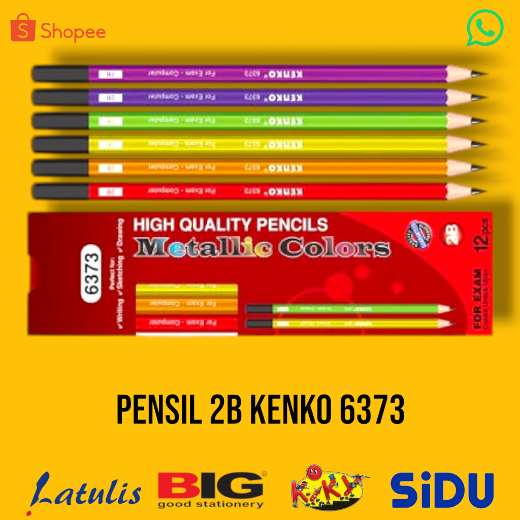 

Pensil Kenko 2B isi 12 6373 Metallic Pensil Kayu Pencil