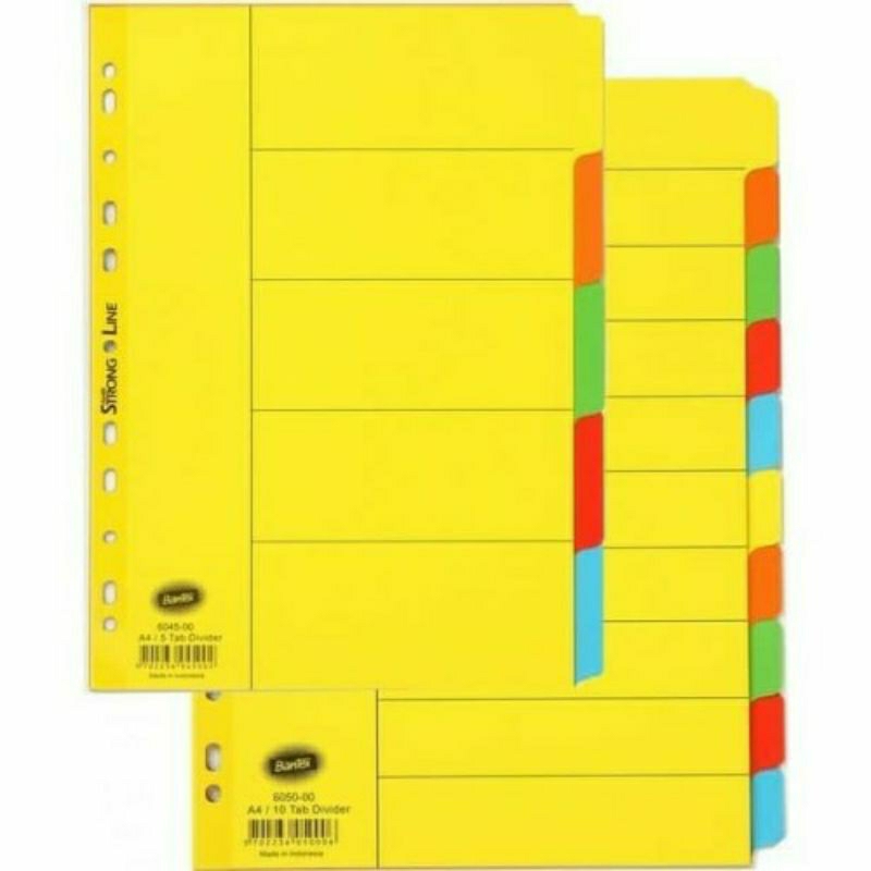 

Divider index bantex a4 | guide arsip isi 10 warna