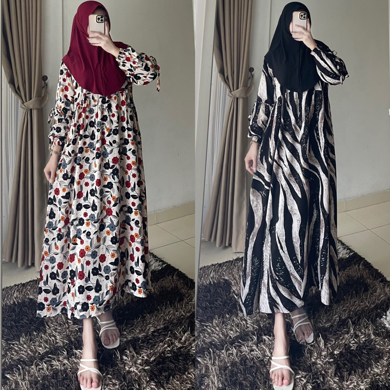 MS- Glamore Midi Dress Set Hijab Rayon Premium