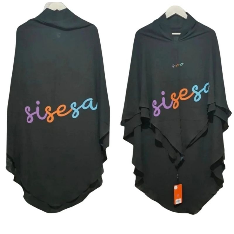 Khimar sisesa hitam