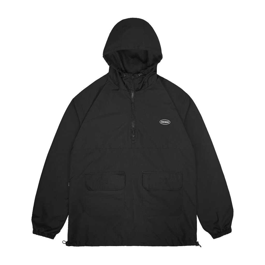 Rown Division Windbreaker Jacket || Polaris Black Jaket Parasut