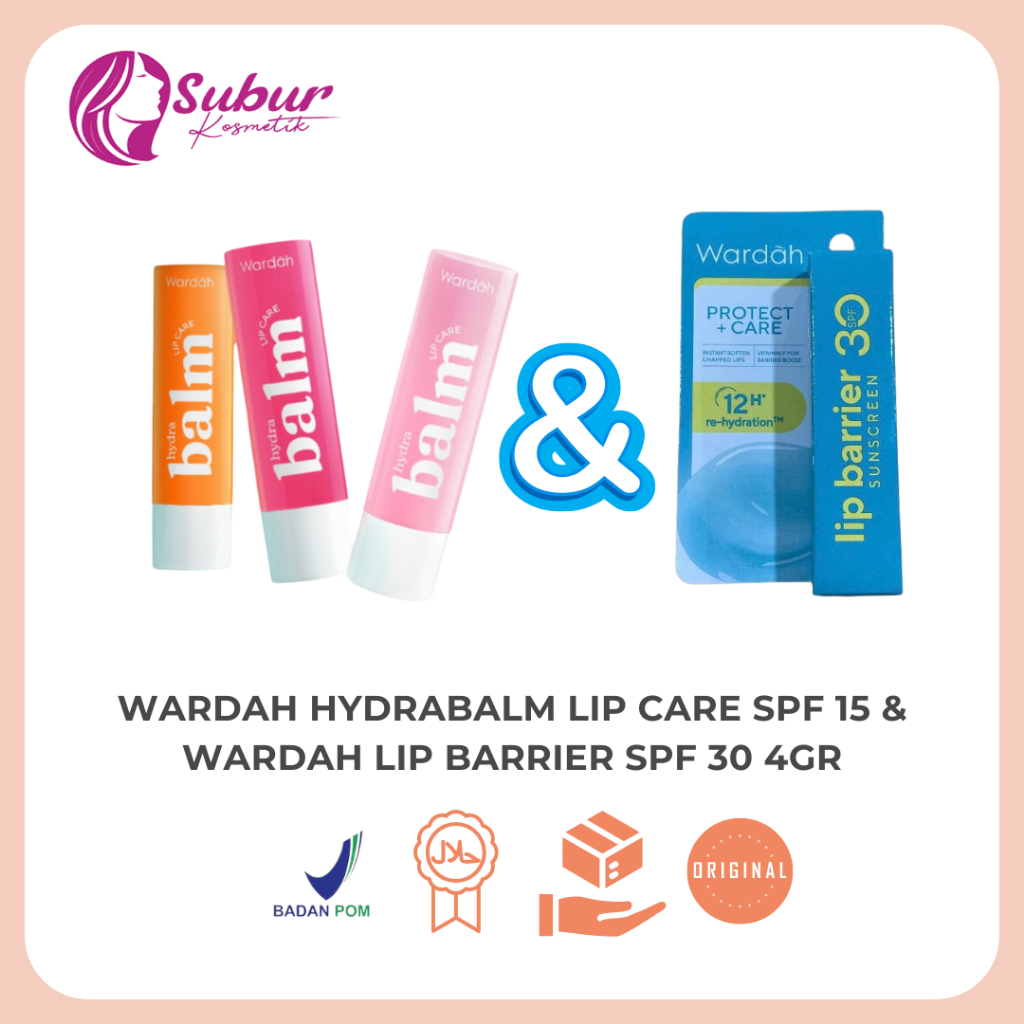 Wardah Hydrabalm Lip Care Spf15 & Wardah Lip Barrier Spf30 PA+++ 4Gr