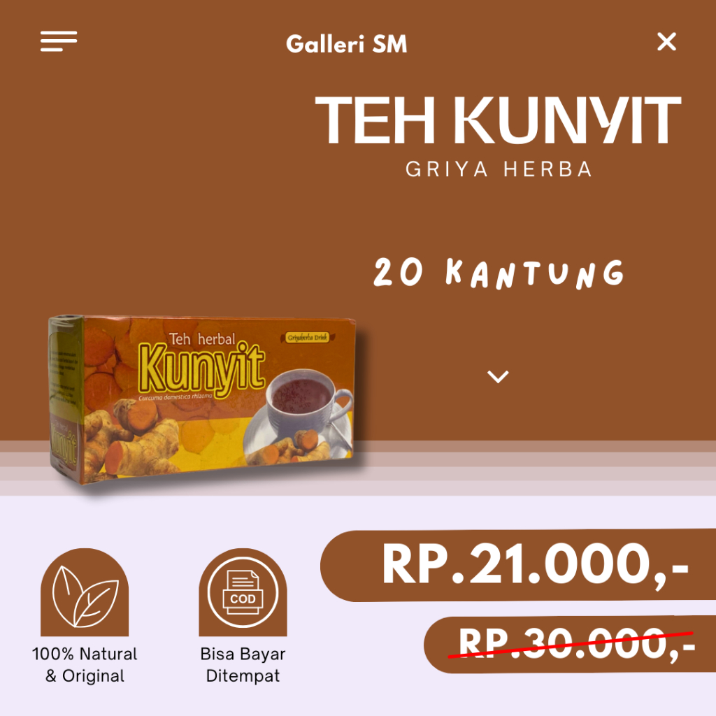 

Teh Kunyit Griya Herba Minuman Herbal Celup Isi 20 Atasi Maag Masalah Pencernaan Kembung