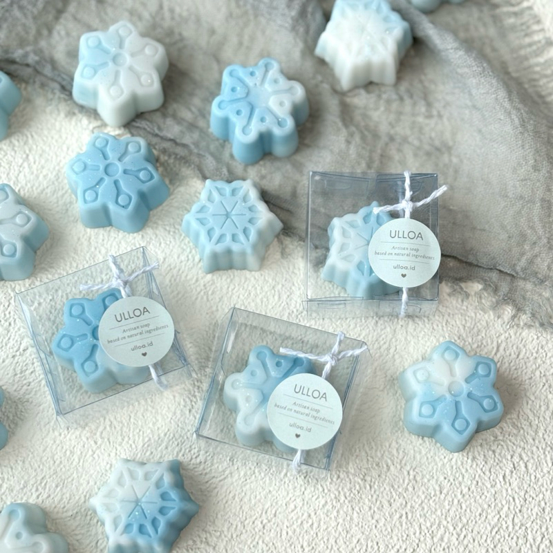 MINI SNOWFLAKE Natural Soap Bar / Handmade Sabun Batang ULLOA / hampers gift kado souvenir Natal Chr