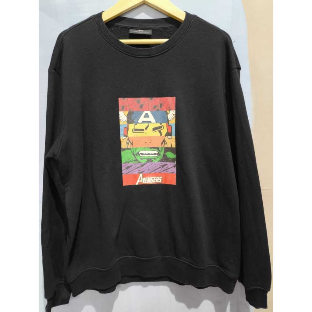 SWEATER/CREWNECK H&M HITAM SECOND/PRELOVED