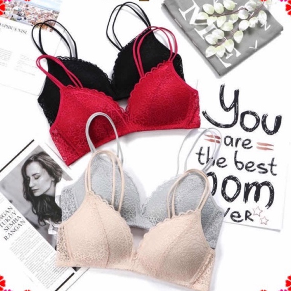 Hemat HOHOHWANG B8 Bra BH pushup Jepang sexy onepeice Tanpa Kawat Bahan Wanita