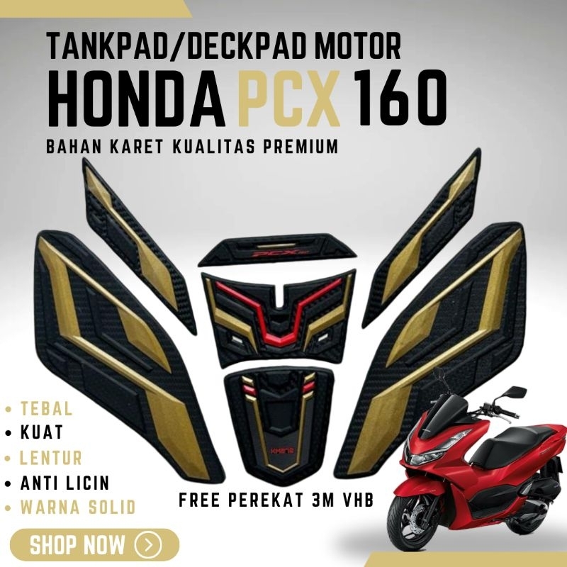 Promo Deckpad Pcx 160 Roadsync/Abs/Cbs Tahun 2021 - 2025 Tankpad Pcx 160 Karpet Motor Atas Karet Pcx