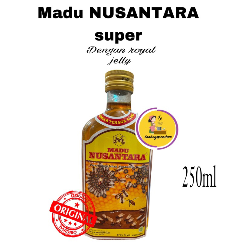 

Madu Nusantara Super 250 ml - dengan royal jelly dan bee pollen - madu Nusantara