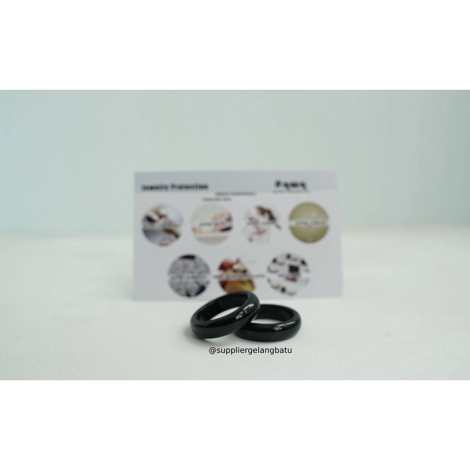 cincin terapi giok onyx hitam korea Pria Wanita akik