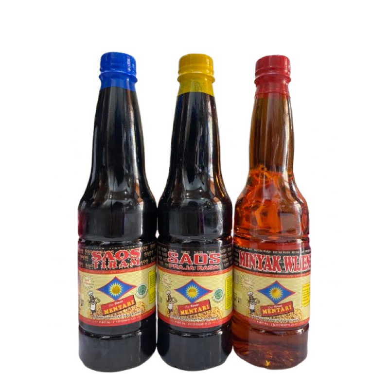 

Minyak wijen , saus tiram , dan saus raja rasa jumbo cap snar mentari