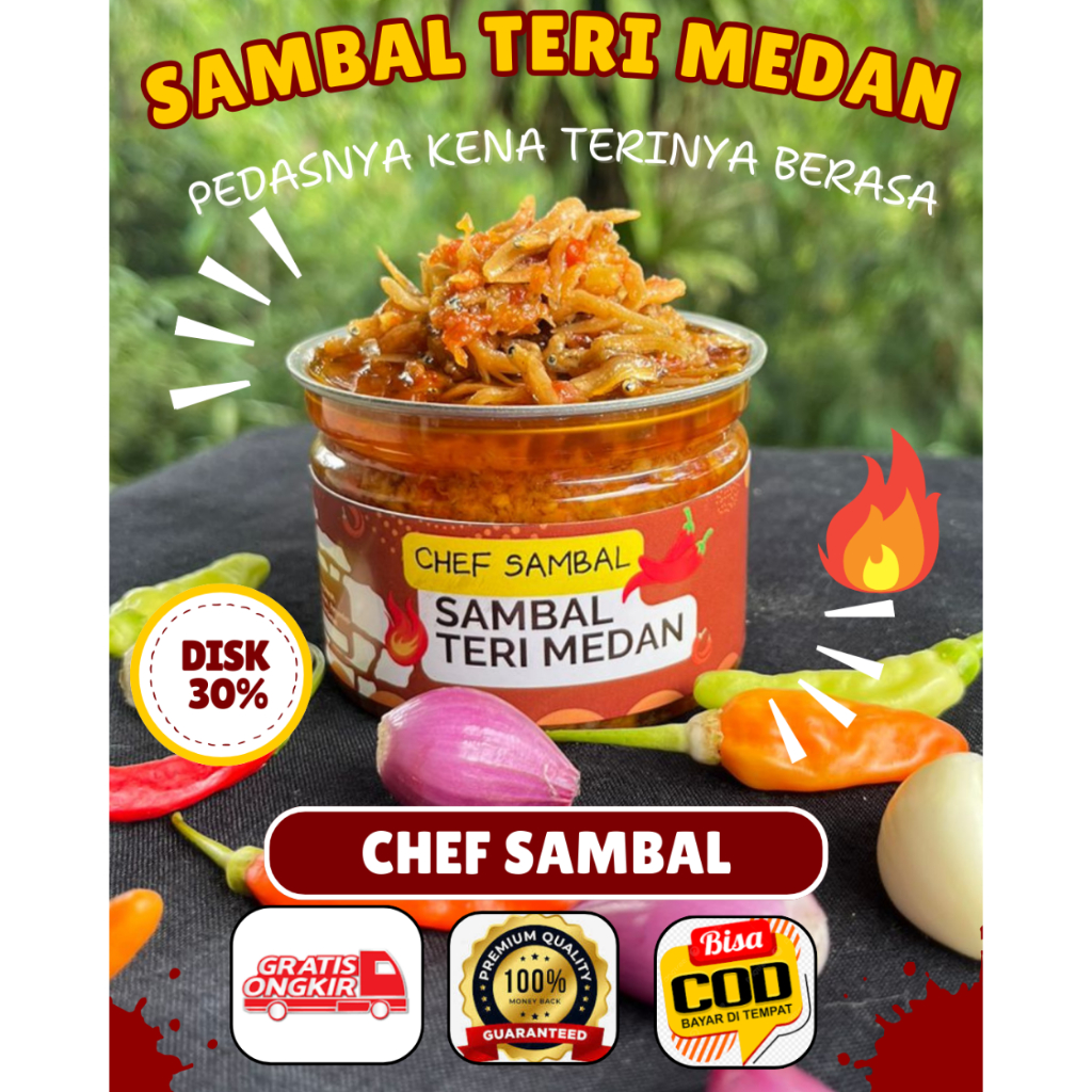 

Sambal Teri Medan - Chef Sambal - Sambal Kekinian - Sambal Kemasan - cumi