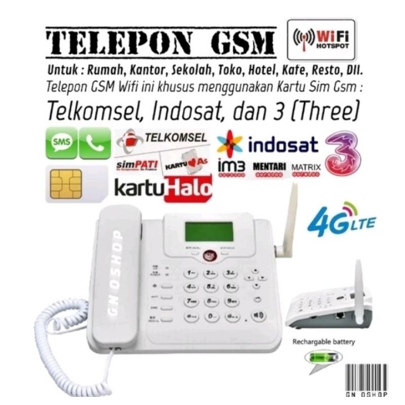 Telepon GSM WiFi Hotspot Rumah Kantor Telp Telpon Telephone Wireless MiFi Phone Fwp Fwt Modem Router
