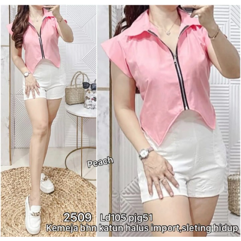 CNY EDITION KEMEJA 2509 SLETING LANCIP IMPORT , KEMEJA WANITA IMPORT , KEMEJA IMLEK WANITA , KEMEJA 