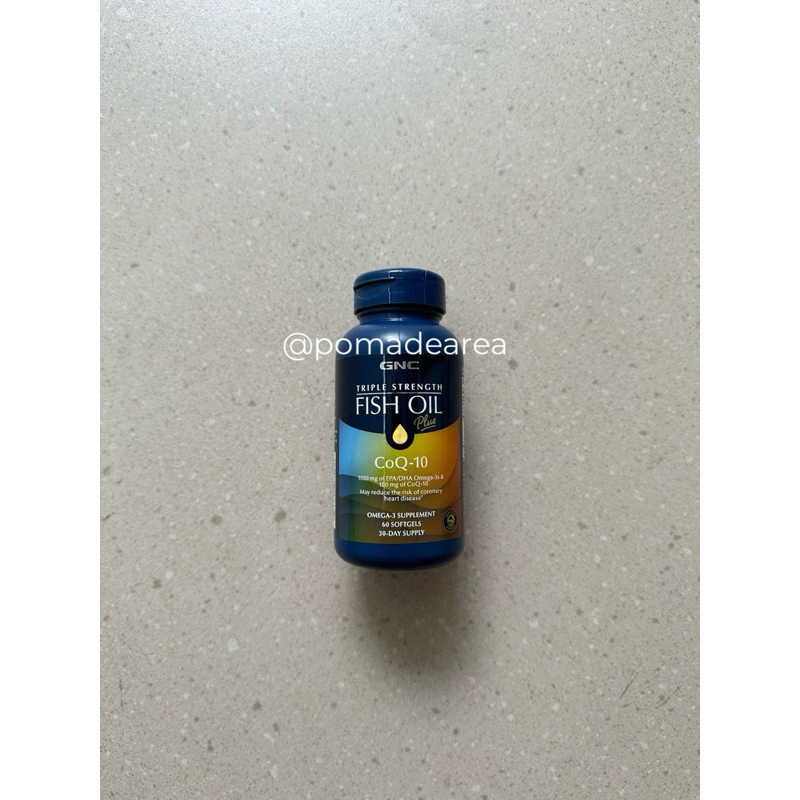 GNC Triple Strength Fish Oil Plus CoQ-10 60 Softgels 100% ORIGINAL GNC OFFICIAL SINGAPORE