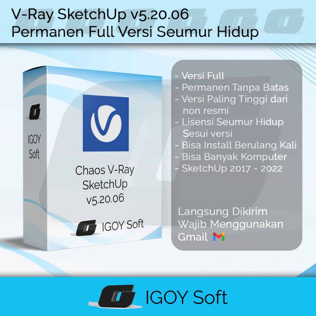 V-Ray atau VRay 5 for SketchUp 2022/2021/2020/2019/2018/2017