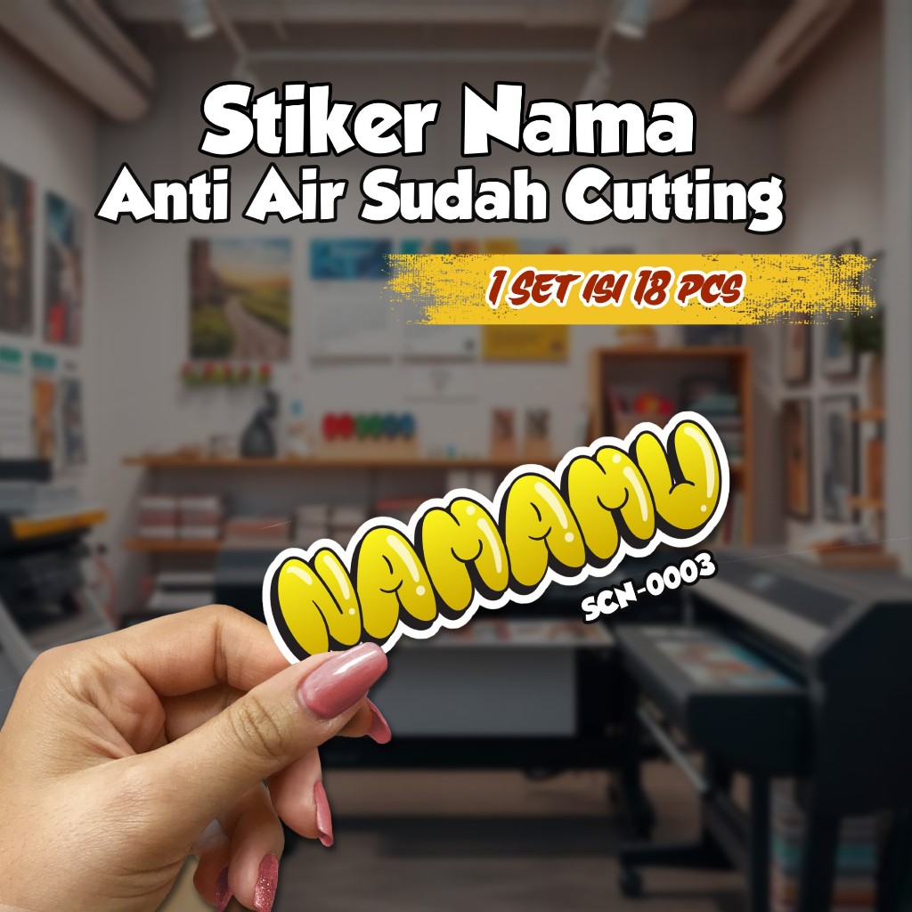 

Stiker Nama Sticker Label Custom Reques Grafiti Cutting 18 pcs 0003