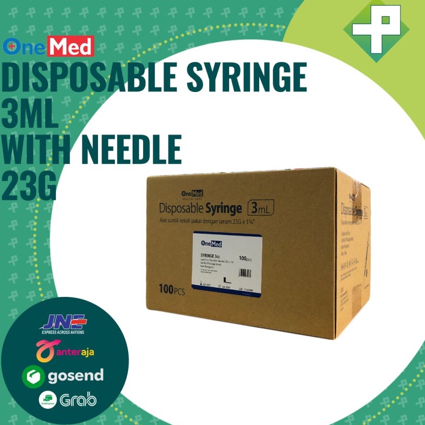 Model Terlaris Spuit 3cc Needle 23G  Spuit 3ml OneMed