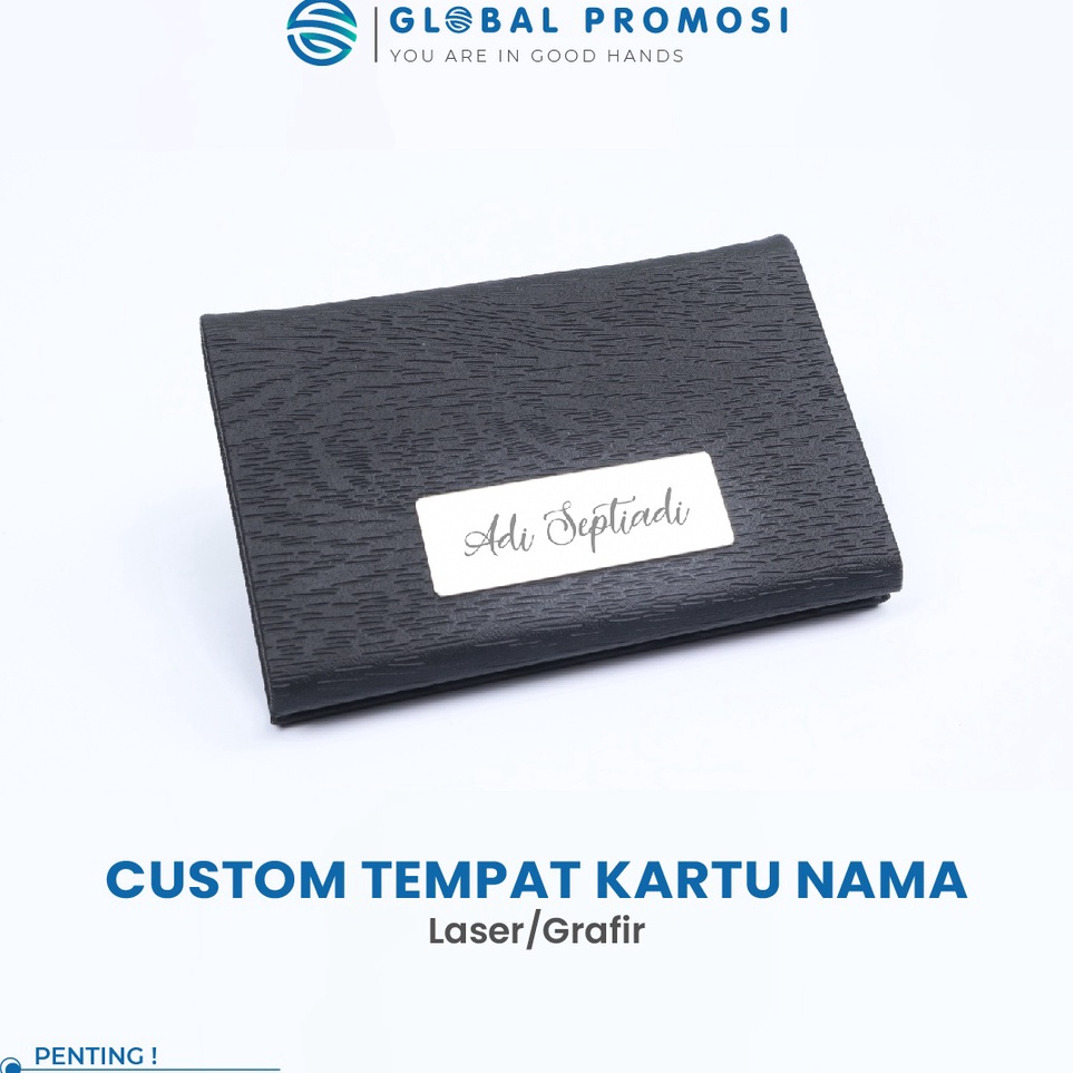 

KODE T34L Custom Tempat Kartu Nama Name Card Holder Stainless Laser Grafir NamaLogo Branding Promosi Perusahaan