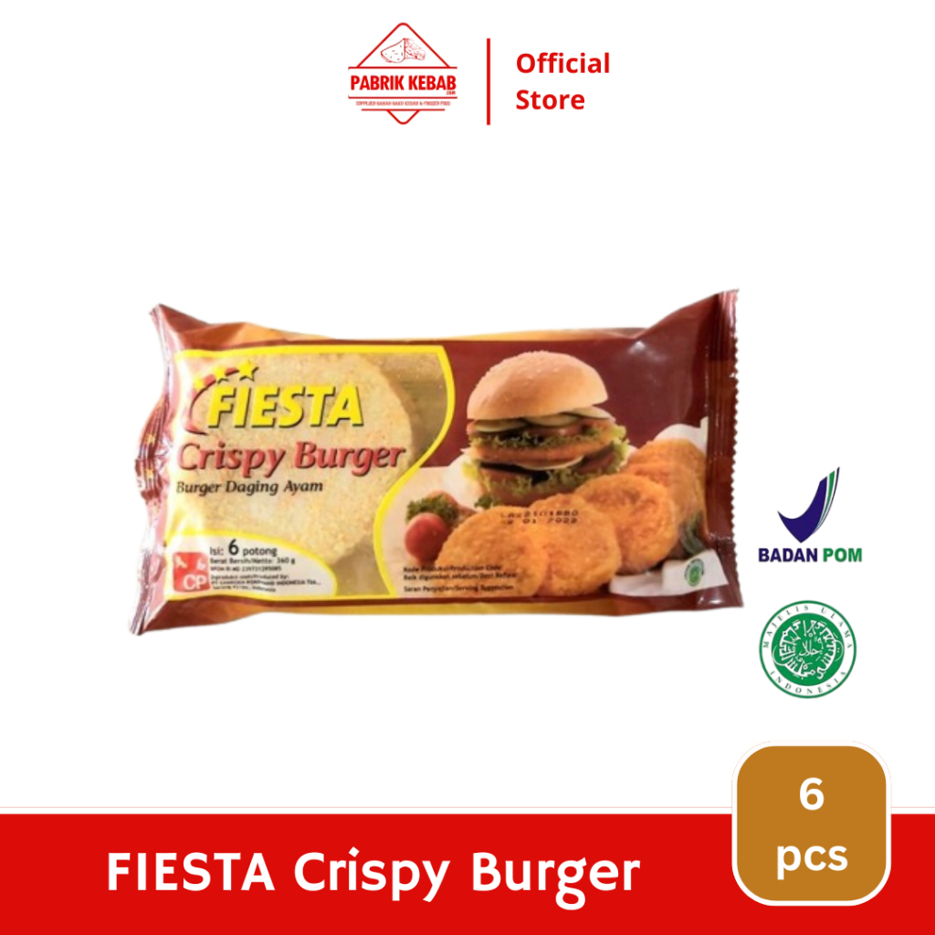 

FIESTA Chicken Burger - Daging Burger - Crispy Chicken 360 G Isi 6