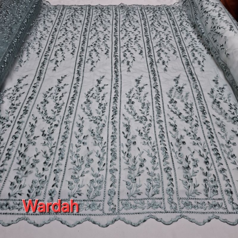 (COD) Kain Organza Bordir / Bahan Tile Organza Bordir, Motif Tile  Sumba