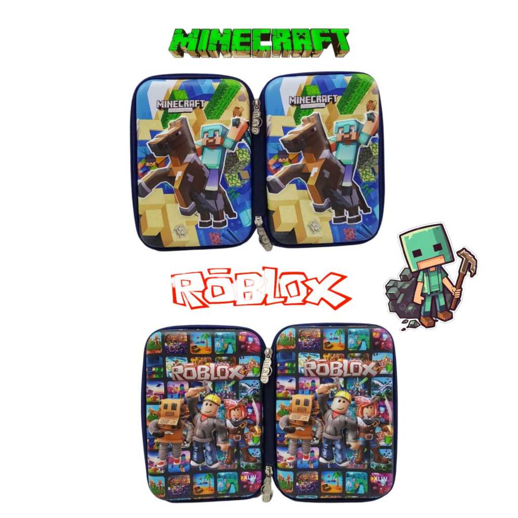 

Kotak Tempat Pensil Anak Cowok 3d timbul roblox minecraft games Hardcase hard case tebal murah