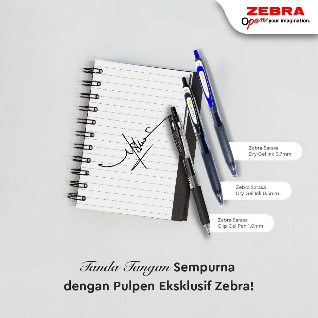 

ZEBRA Paket Sarasa Clip Pulpen Pena 1.0 Sarasa Dry - Paket Pulpen untuk tanda tangan tinta cepat kering gratis highlighter penanda tulisan