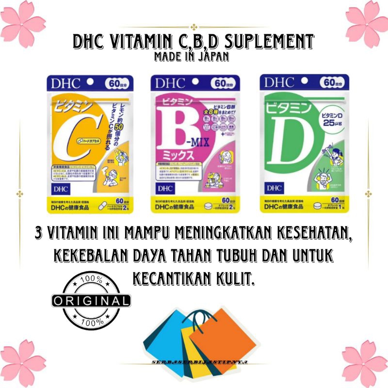 READY STOCK DHC VITAMIN C SUPLEMENT 60 20 DAYS ORIGINAL JEPANG/suplement/dhcBMix/dhcD/dhcC/vitamin/k