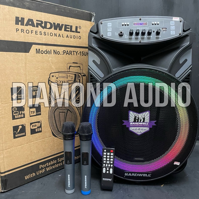 speaker portable hardwell party 15 uhf original speaker bluetooth hardwell 15 inch party15