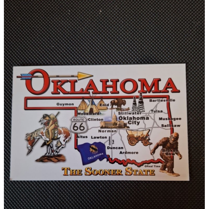 

kartu pos peta oklahoma/usa map postcard