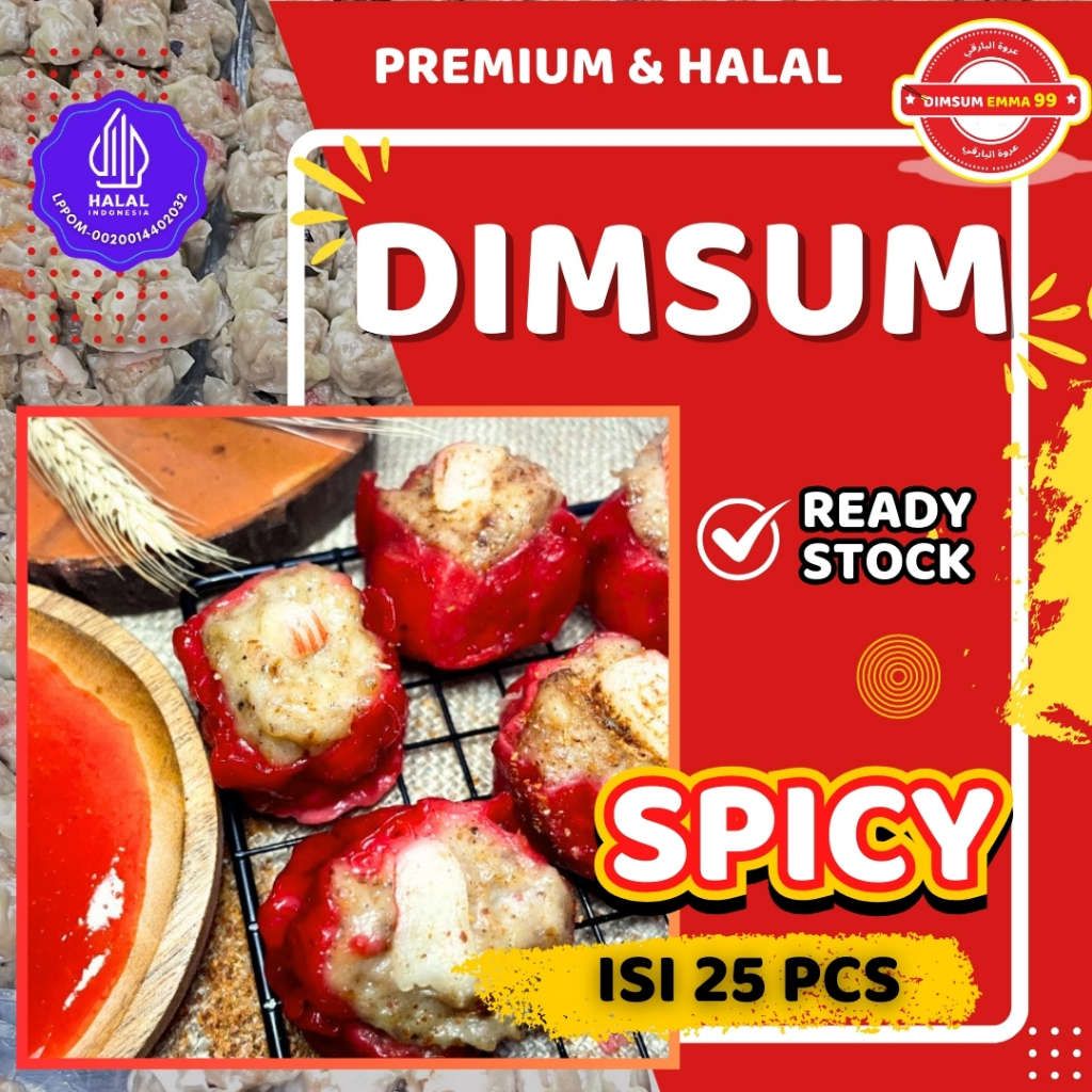 

Dimsum Spicy Ayam Frozen isi 25 Free Saus Merah & Lada Hitam Halal Nikmat