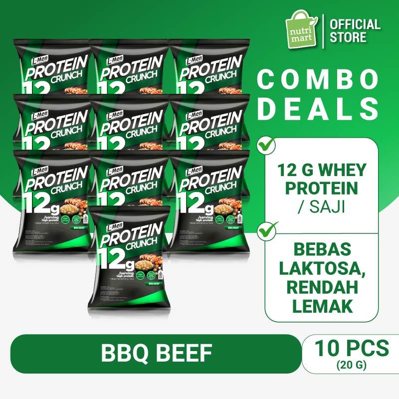 10 Days Snacks Package - L-Men Protein Crunch 20 g (12g protein) - Camilan Tinggi Protein Bebas Lakt