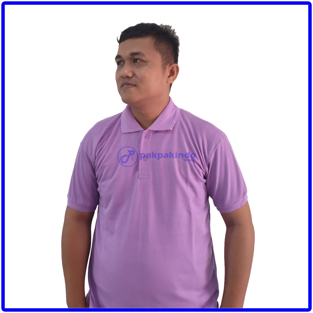 BISA COD - KAOS POLO KERAH UNGU MUDA / LILAC POLOS UNISEX PRIA WANITA