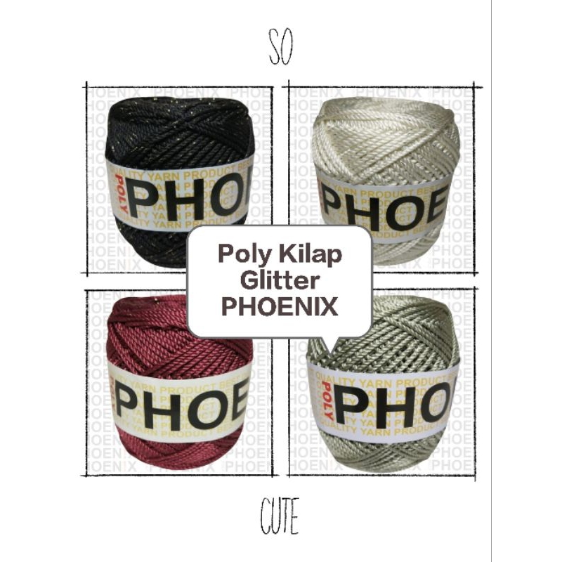 Benang Rajut Poly Kilap Glitter PHOENIX (Glitter Silver Dan Glitter Gold)
