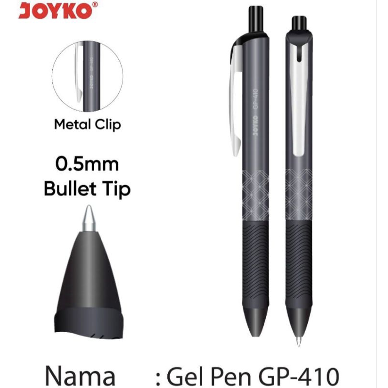 

Pulpen Gel Joyko GP-410 0,5mm hitam (1pcs)
