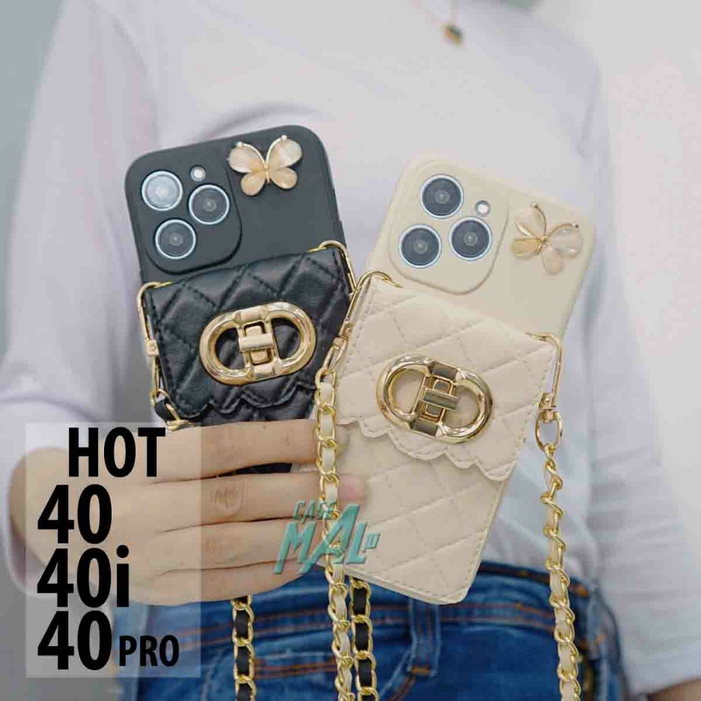 Case hp Dompet Dior Type Infinix Hot 40 40I 40 pro Terbaru