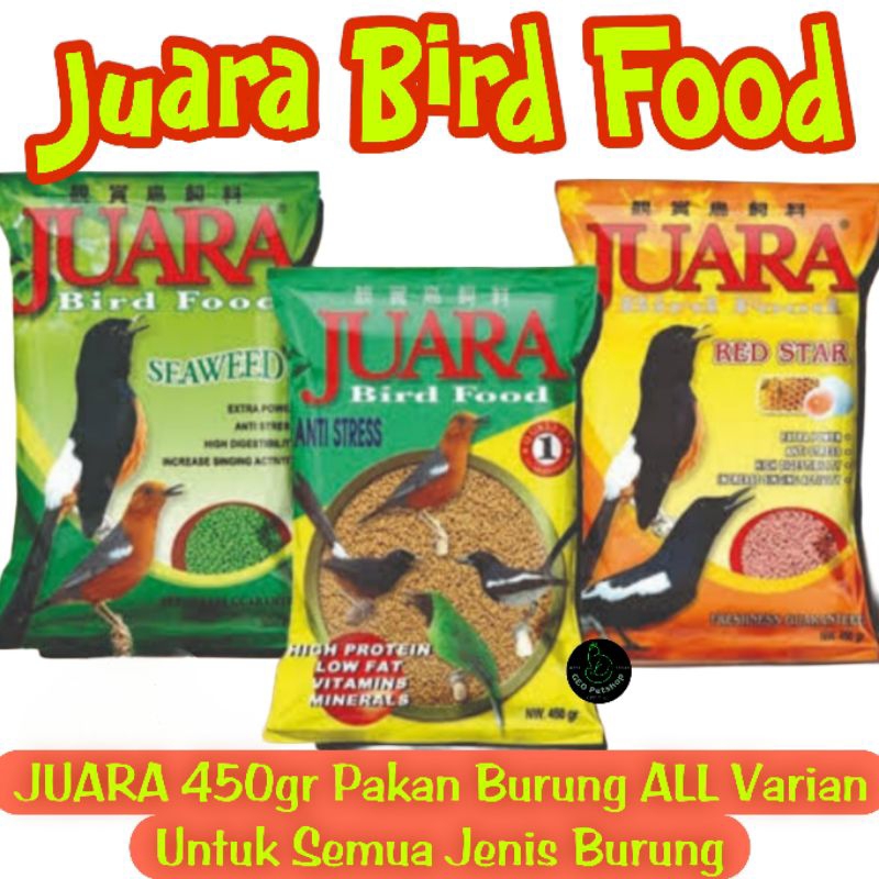 JUARA BIRD FOOD 450gr Seaweed Red Star Anti Stress Voer Pur Makanan Pakan Burung