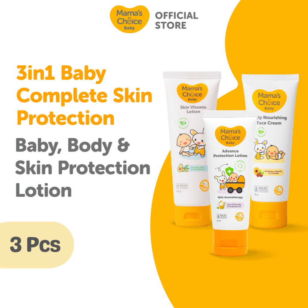 3in1 Baby Complete Skin Protection Mama's Choice Baby Face Cream - Skin Vitamin Lotion - Baby Advanc